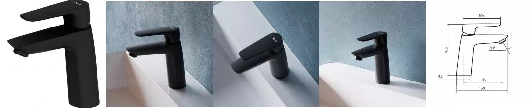 Смеситель для раковины «Dorff» Prime new D40102122 чёрный матовый