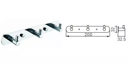 Планка с крючками «Azario» Nessy AZ1513 на стену хром Планка с крючками «Azario» Nessy AZ1513 на стену хром