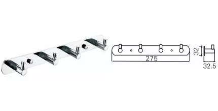 Планка с крючками «Azario» Nessy AZ1514 на стену хром Планка с крючками «Azario» Nessy AZ1514 на стену хром