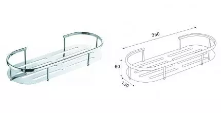 Полка в ванну «Azario» AZ-837 на стену хром