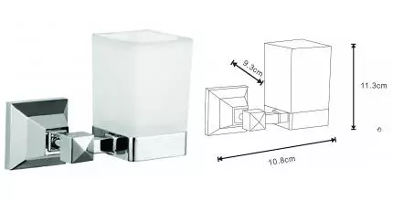 Стакан для зубных щёток «Azario» Altre AZ96006 на стену хром
