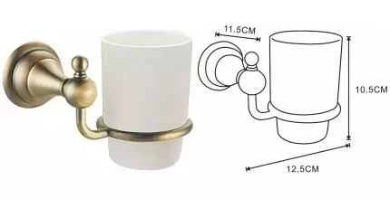 Стакан для зубных щёток «Azario» Elvia AZ91106Q на стену бронза