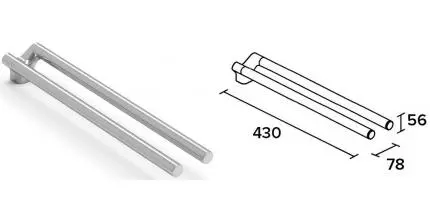 Полотенцедержатель двойной «Koin» Cut CUT701 на стену хром