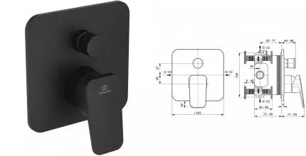 Внешняя часть смесителя «Ideal Standard» Ceraplan BD263XG чёрная матовая