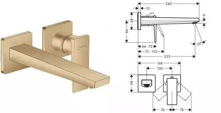 Внешняя часть смесителя «Hansgrohe» Metropol 32526140 24 шлифованная бронза
