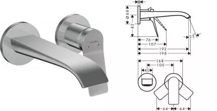 Внешняя часть смесителя «Hansgrohe» Vivenis 75050000 19,8 хром