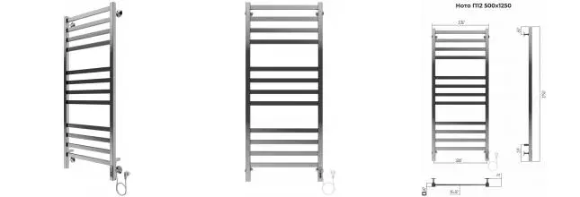 Электрический полотенцесушитель «Terminus» Ното П12 53/125 Quick Touch хром правый