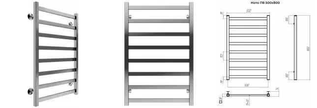 Водяной полотенцесушитель «Terminus» Ното П8 53/80 хром