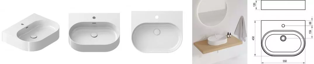 Раковина «Ravak» Ceramic Slim Wall O 55/45 фарфоровая белая Раковина «Ravak» Ceramic Slim Wall O 55/45 фарфоровая белая