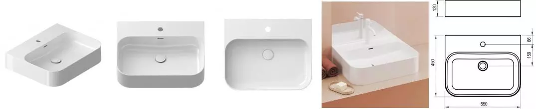 Раковина «Ravak» Ceramic Slim Wall R 55/45 фарфоровая белая Раковина «Ravak» Ceramic Slim Wall R 55/45 фарфоровая белая