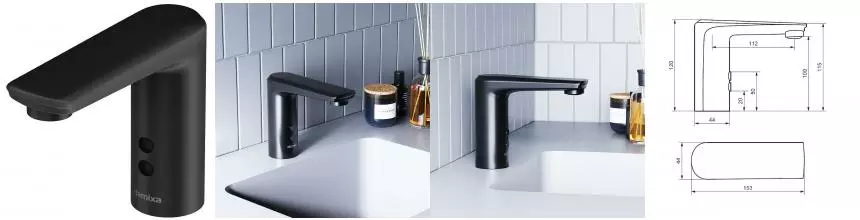 Смеситель для раковины «Damixa» Jupiter 770290300 сенсорный чёрный матовый