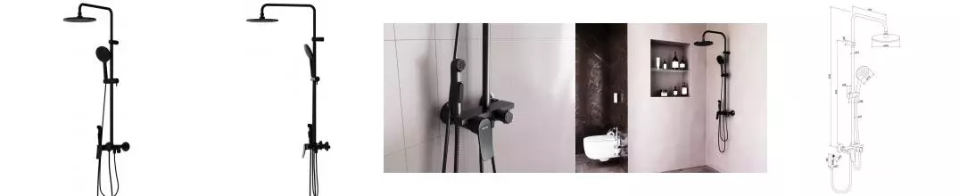 Душевая система «Damixa» Jupiter 977770300 чёрная матовая