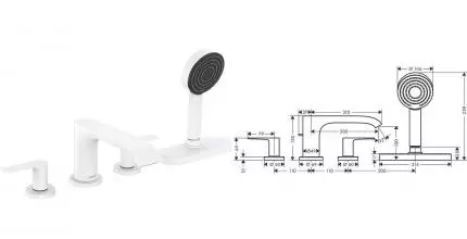 Внешняя часть смесителя «Hansgrohe» Vivenis 75444700 белая матовая Внешняя часть смесителя «Hansgrohe» Vivenis 75444700 белая матовая