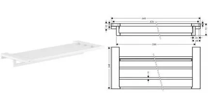 Полотенцедержатель с полкой «Hansgrohe» AddStoris 41751700 на стену белый матовый