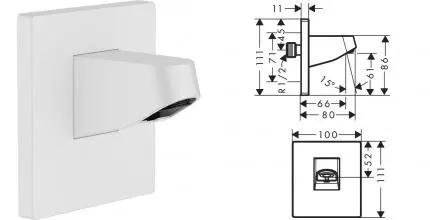 Кронштейн для верхнего душа «Hansgrohe» Pulsify 24139700 8 белый матовый