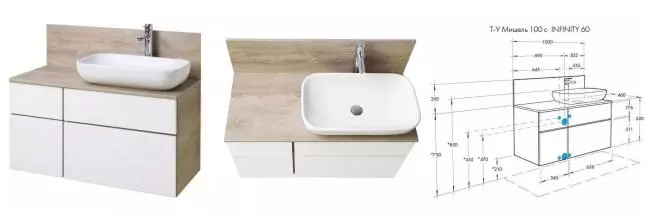 Тумба с раковиной «Aquaton» Мишель 100 (Лола 60) 1A277103MIX40) подвесная белая/дуб Эндгрейн Тумба с раковиной «Aquaton» Мишель 100 (Лола 60) 1A277103MIX40) подвесная белая/дуб Эндгрейн