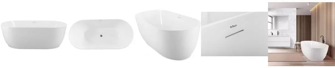 Ванна акриловая «Belbagno» BB413 150/80 с сифоном белая Ванна акриловая «Belbagno» BB413 150/80 с сифоном белая