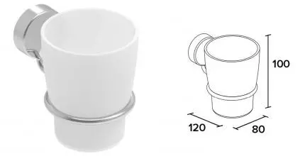 Стакан для зубных щёток «Koin» Simple SI400 на стену хром/белый
