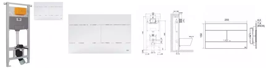 Инсталляция для унитаза с кнопкой «Oli» 879236mSL01 Oli 120 Eco Sanitarblock/Slim белая