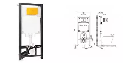 Инсталляция для унитаза «Oli» Oli 80 Eco Sanitarblock 886914 Инсталляция для унитаза «Oli» Oli 80 Eco Sanitarblock 886914