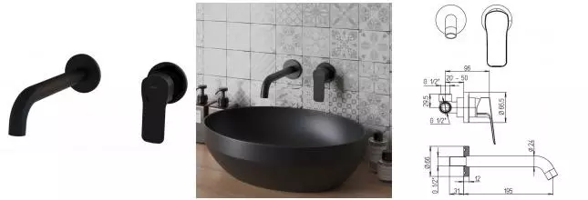 Смеситель для раковины «Paini» Viva Style P4YO208 чёрный Смеситель для раковины «Paini» Viva Style P4YO208 чёрный
