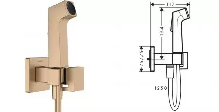 Внешняя часть смесителя «Hansgrohe» Bidette 29233140 шлифованная бронза Внешняя часть смесителя «Hansgrohe» Bidette 29233140 шлифованная бронза