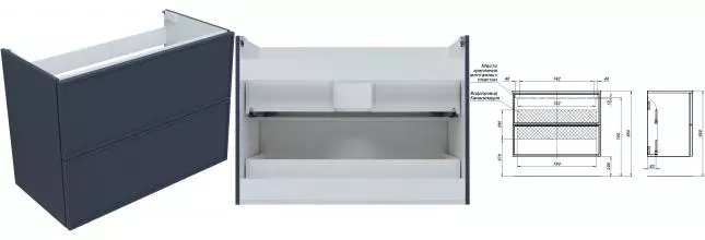 Тумба под раковину «Aquanet» Арт 90 подвесная маренго Тумба под раковину «Aquanet» Арт 90 подвесная маренго