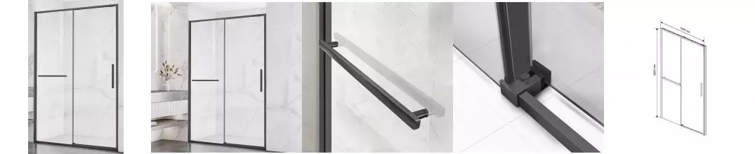 Душевая дверь «Vincea» Slim Soft VDS-1SS120CLGM 120/200 прозрачная/вороненая сталь