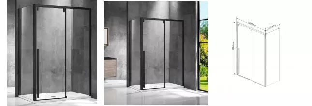 Душевой угол-ограждение «Vincea» Lugano VSR-1L1015CLB-1 150/100 прозрачный/чёрный прямоугольный без поддона универсальный Душевой угол-ограждение «Vincea» Lugano VSR-1L1015CLB-1 150/100 прозрачный/чёрный прямоугольный без поддона универсальный