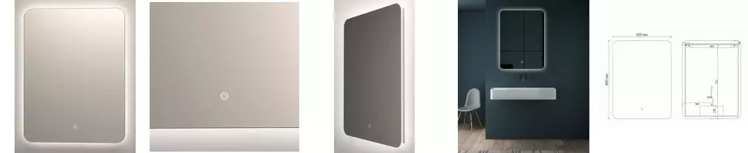 Зеркало «Vincea» VLM-3BE600 60/80 c сенсорным выключателем и диммером с подсветкой Зеркало «Vincea» VLM-3BE600 60/80 c сенсорным выключателем и диммером с подсветкой