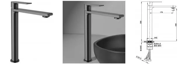 Смеситель для раковины «Vincea» Vogue VBF-1V2GM вороненая сталь Смеситель для раковины «Vincea» Vogue VBF-1V2GM вороненая сталь