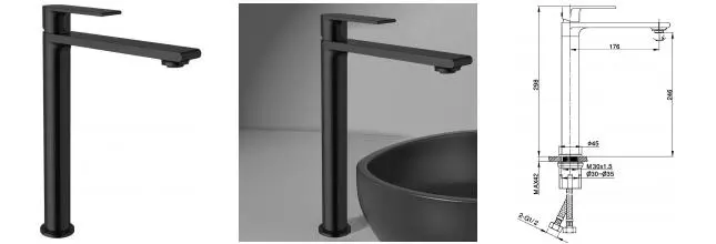 Смеситель для раковины «Vincea» Vogue VBF-1V2MB чёрный Смеситель для раковины «Vincea» Vogue VBF-1V2MB чёрный