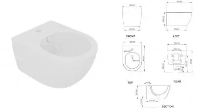 Подвесное биде «GSG» Like LKBISOXXS001 белое матовое Подвесное биде «GSG» Like LKBISOXXS001 белое матовое