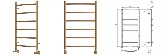 Водяной полотенцесушитель «Point» Афина PN04158BR-LM03412RBR П6 50/80 с вентилями бронза Водяной полотенцесушитель «Point» Афина PN04158BR-LM03412RBR П6 50/80 с вентилями бронза