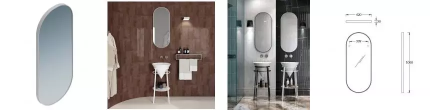 Зеркало «Kerama Marazzi» Cono 42/100 CO.mi.P.42\WHT без света белое матовое