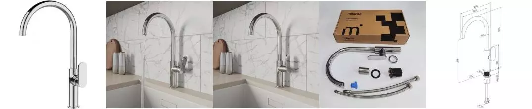 Смеситель для кухонной мойки «Milardo» Meal M01SBJHM05 хром Смеситель для кухонной мойки «Milardo» Meal M01SBJHM05 хром