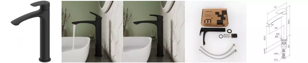 Смеситель для раковины «Milardo» Rora RORBL01M01 чёрный матовый Смеситель для раковины «Milardo» Rora RORBL01M01 чёрный матовый