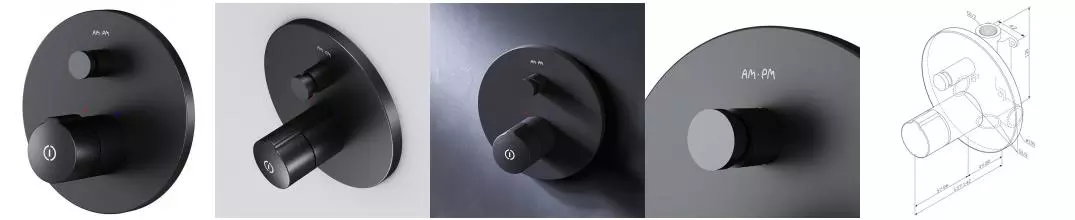 Смеситель для душа «Am.Pm» X-Joy TouchReel F85A45722 чёрный