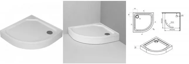 Душевой поддон «Am.Pm» X-Joy Twin Slide W88T-205-090W64 90/90 низкий акриловый четверть круга белый с сифоном Душевой поддон «Am.Pm» X-Joy Twin Slide W88T-205-090W64 90/90 низкий акриловый четверть круга белый с сифоном