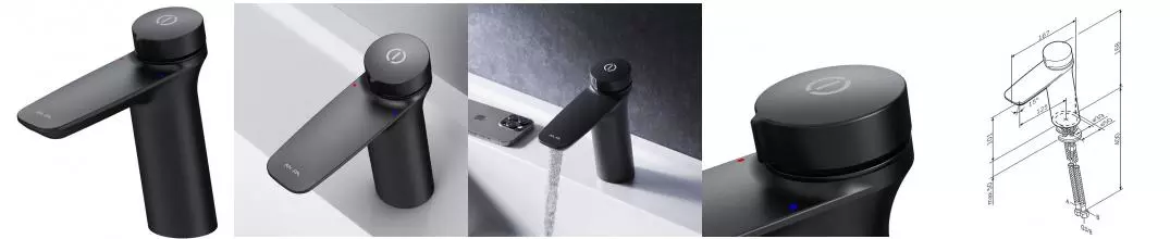 Смеситель для раковины «Am.Pm» Inspire V2.0 TouchReel F50A02522 чёрный Смеситель для раковины «Am.Pm» Inspire V2.0 TouchReel F50A02522 чёрный