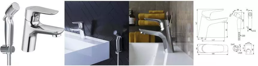 Смеситель для раковины с гигиеническим душем «Damixa» Jupiter 770300001 хром