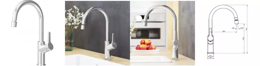 Смеситель для кухонной мойки «Damixa» Eclipse 310722000 хром Смеситель для кухонной мойки «Damixa» Eclipse 310722000 хром