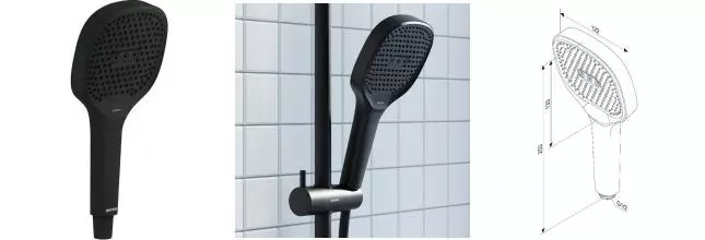 Ручная лейка «Damixa» Merkur 940020300 чёрная матовая Ручная лейка «Damixa» Merkur 940020300 чёрная матовая