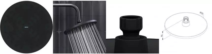 Верхний душ «Damixa» Jupiter 977050300 чёрный матовый