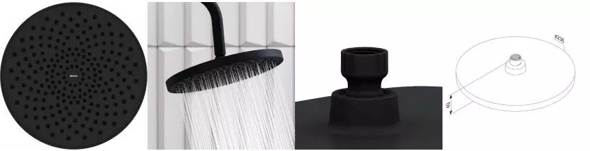 Верхний душ «Damixa» Apollo 947050300 чёрный матовый