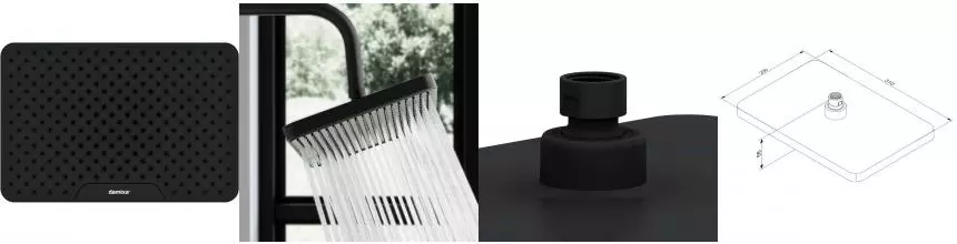 Верхний душ «Damixa» Merkur 940050300 чёрный матовый