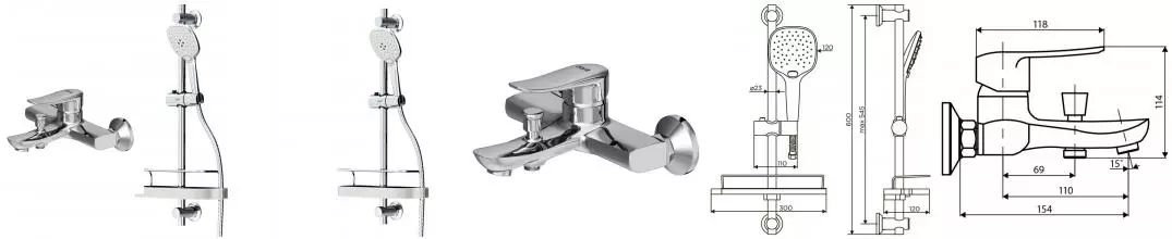 Смеситель для ванны «Dorff» Prime D4085016 хром
