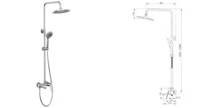 Душевая система «Tokito» Rain TOK-RAI-1017 хром