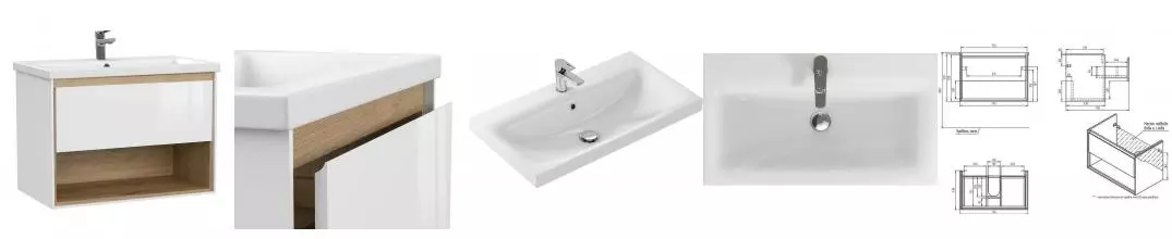 Тумба с раковиной «Cersanit» Louna 80 64071 (Moduo 80) подвесная белая Тумба с раковиной «Cersanit» Louna 80 64071 (Moduo 80) подвесная белая