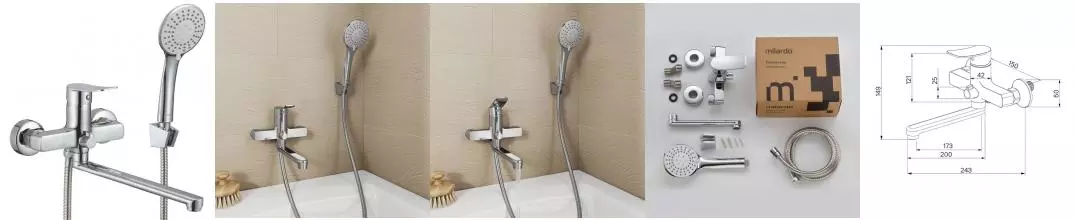 Смеситель для ванны «Milardo» Demi DEMSB02M02 хром